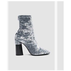 3.1 Phillip Lim Gray Velvet Heeled Boots